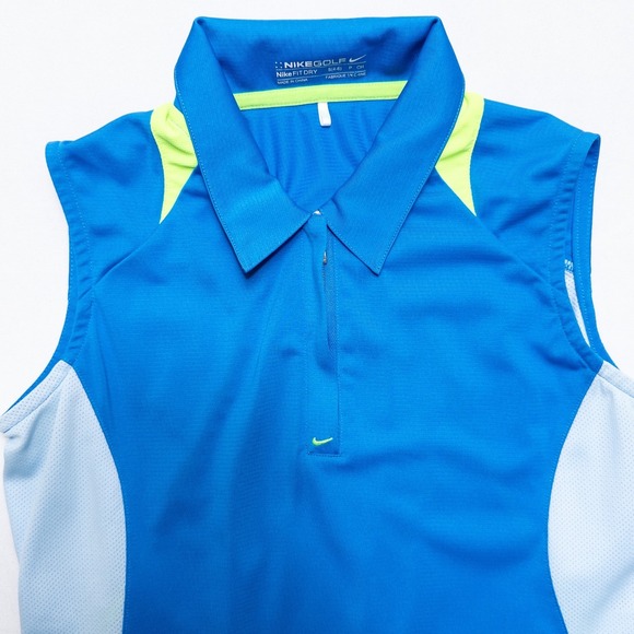 Nike Golf FitDry Women's Small Sleeveless Polo Blue - Picture 2 of 8